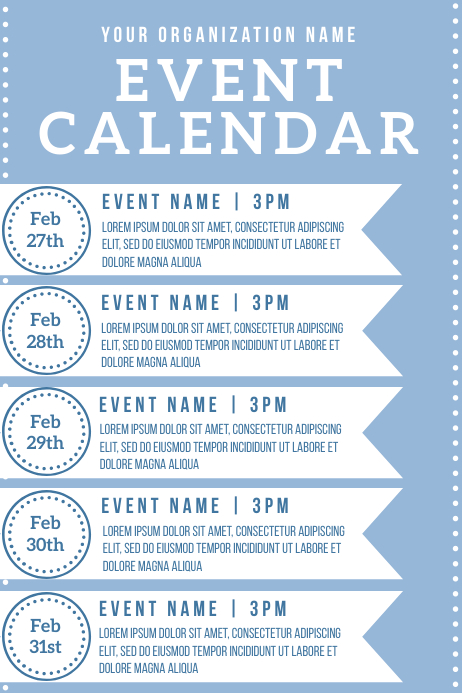 Template event calendar | PosterMyWall