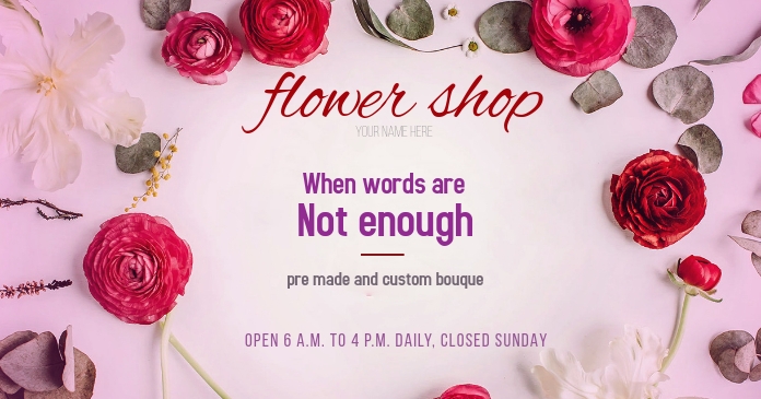 Template flower shop Facebook Gedeelde Prent