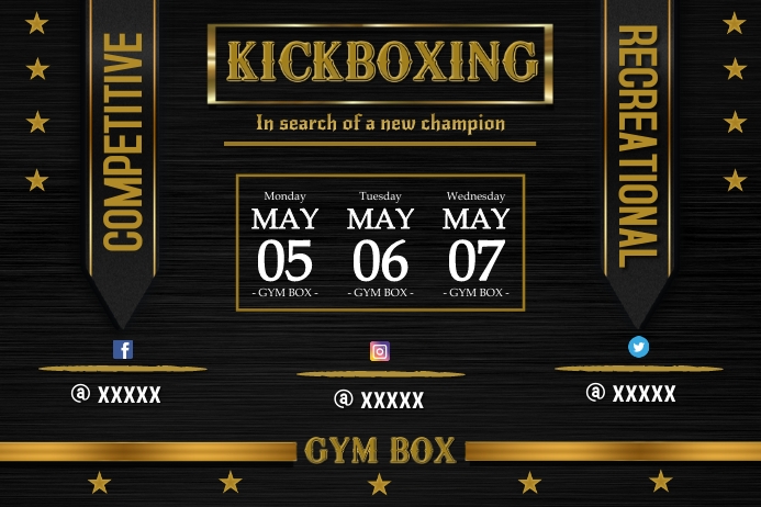 Template for a Kickboxing flyer Plakat