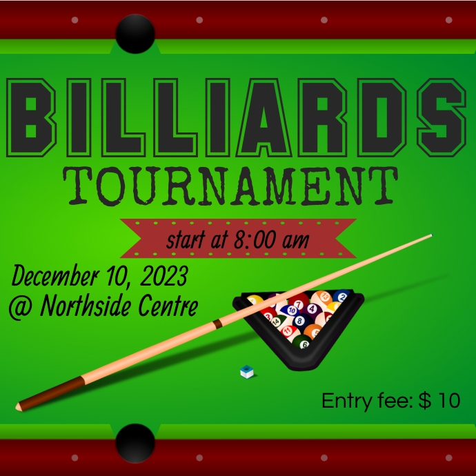 Template for Billiards tournament | PosterMyWall