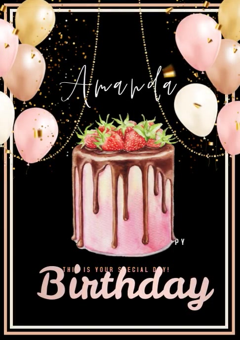 template happy birthday poster (9) A4