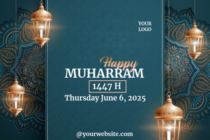 Template Happy Muharram Islamic New Year Post Plakkaat