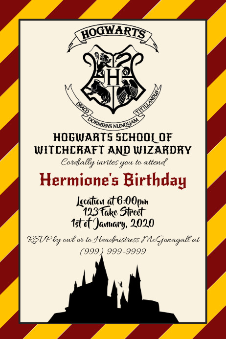 Template Harry Potter Hogwarts Birthday | PosterMyWall