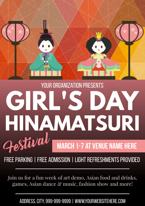 Template japan hinamatsuri A4