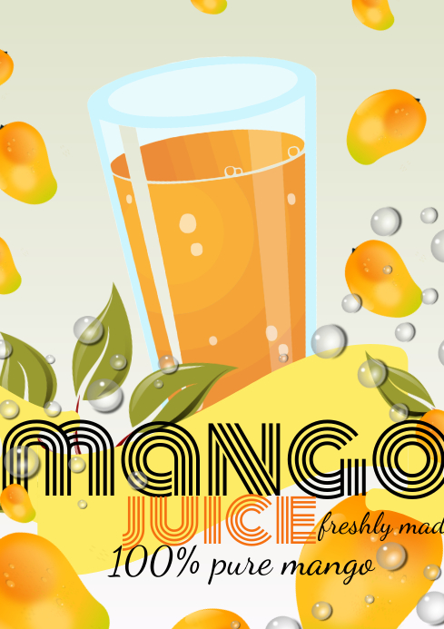 template mango juice A4