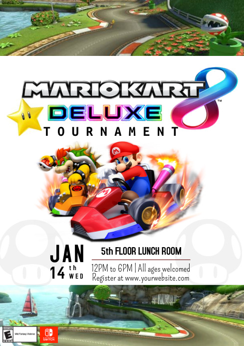 Template mario kart tournament A4