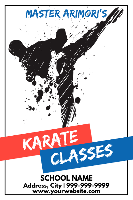 Karate Writing Indesign Template martial arts karate | PosterMyWall