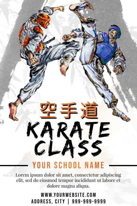 Template martial arts karate Cartaz