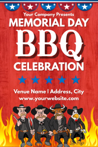 Memorial Day Barbecue BBQ Flyer Template | PosterMyWall