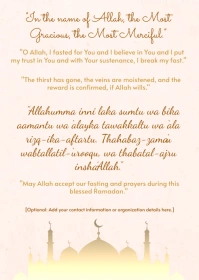 Template Ramadan Fasting Dua A6