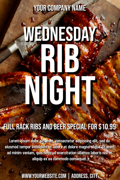French Rib Template Modèle Template ribs | PosterMyWall