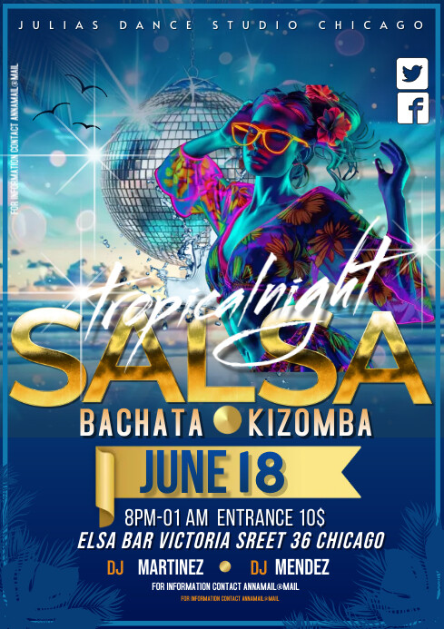 template salsa social dancing (6) | PosterMyWall