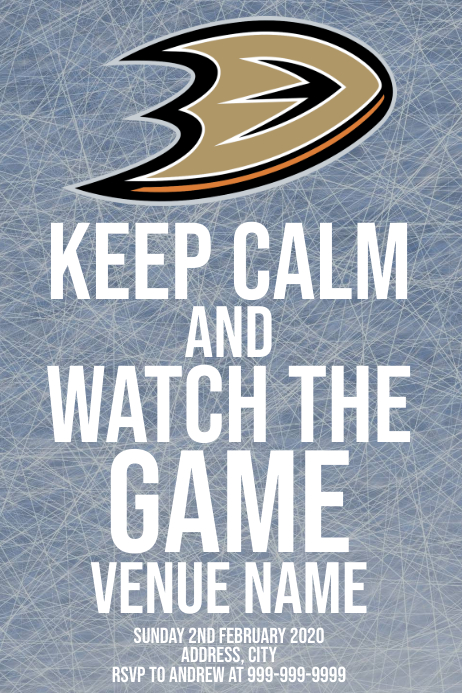 Template sports hockey anaheim ducks | PosterMyWall