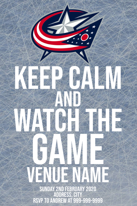 Template sports hockey columbus blue jackets Poster