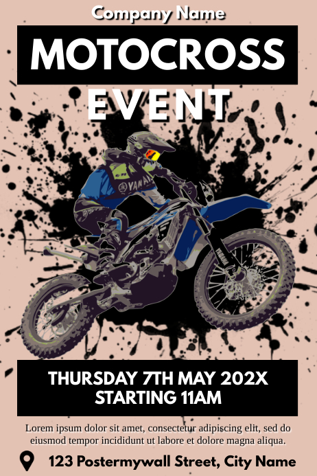 Template sports motocross Cartaz