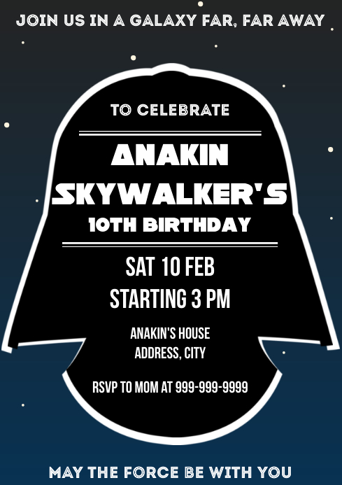 Template star wars birthday A4