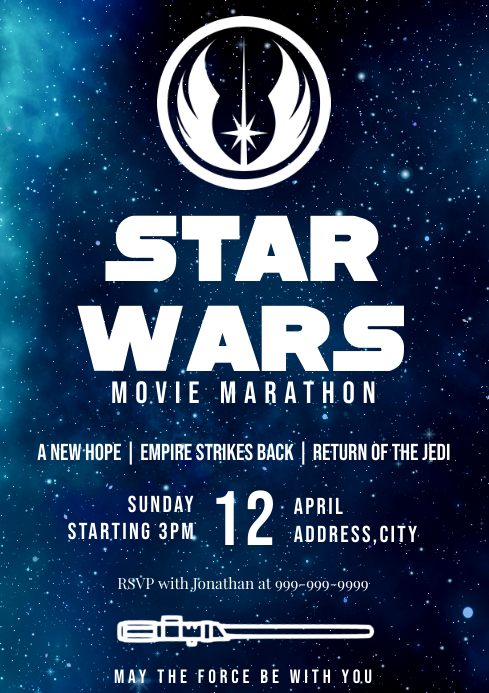 Template Star Wars Movie Vorlage Postermywall