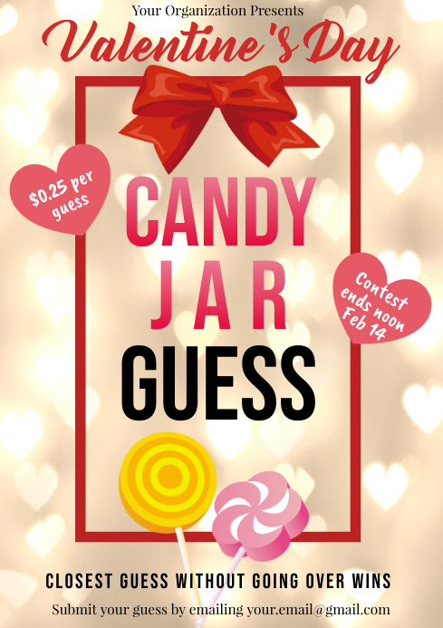 Template Valentines Candy Jar Guess PosterMyWall Template valentines candy jar guess postermywall