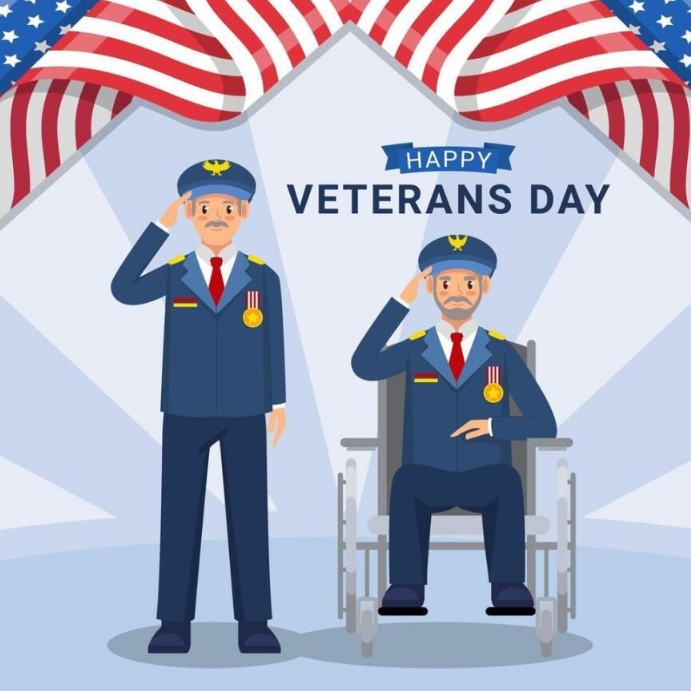 Template veterans day celebrations post flyer Instagram Plasing