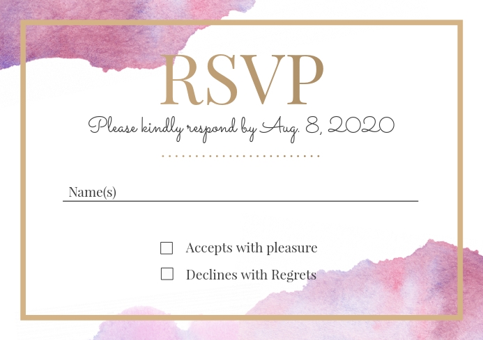 Copy of Template wedding rsvp watercolour | PosterMyWall