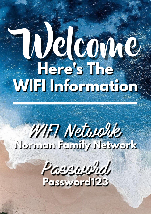 Template wifi password A4