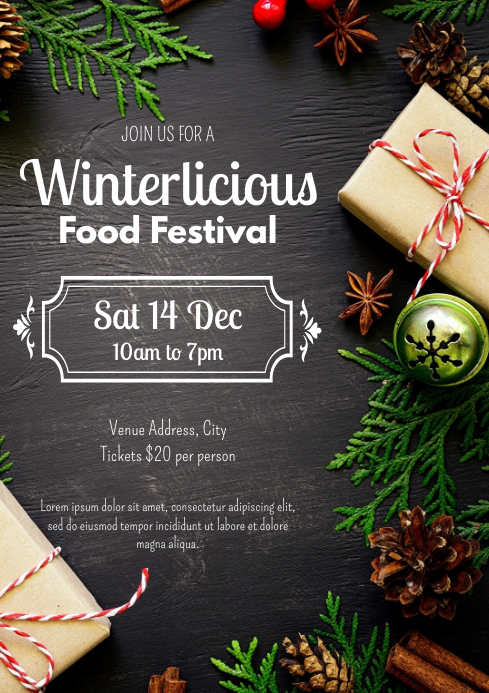 Template winter food festival A4