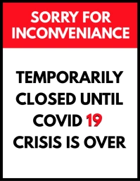 temporarily closed, covid-19 Flyer (US Letter) template