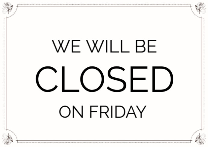 Temporarily closed Postcard template