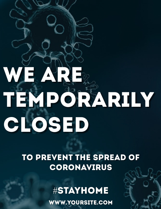 Temporarily closed flyer sign 3 Template PosterMyWall