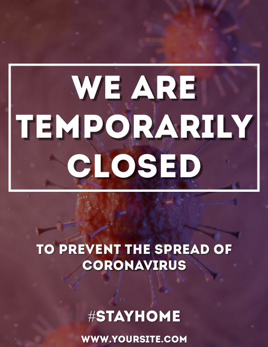 Temporarily closed flyer sign 4 Template | PosterMyWall