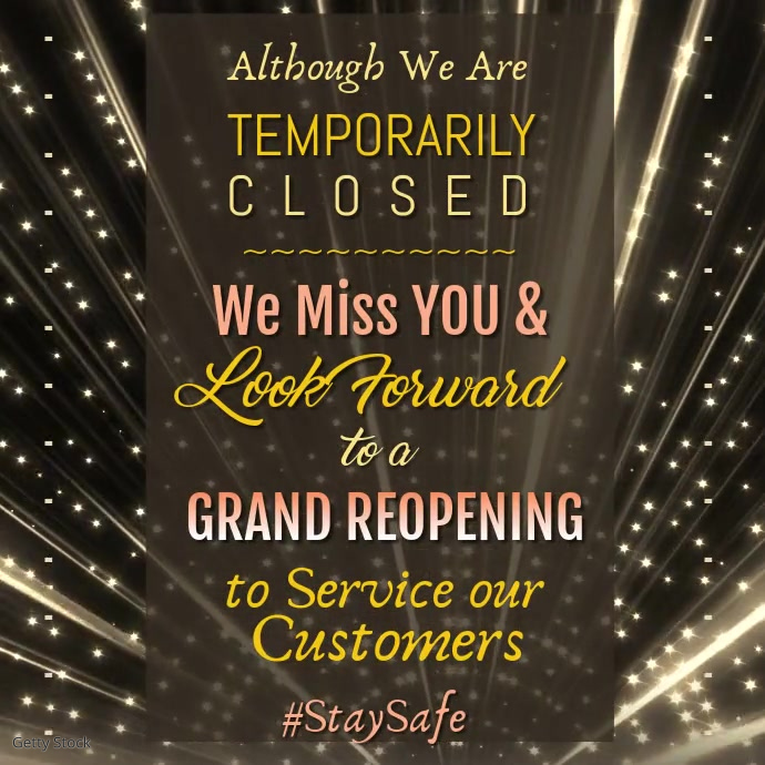 Temporarily Closed Poster Template PosterMyWall