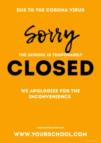 Temporarily Closed Shop Store Office Info ad A4 template