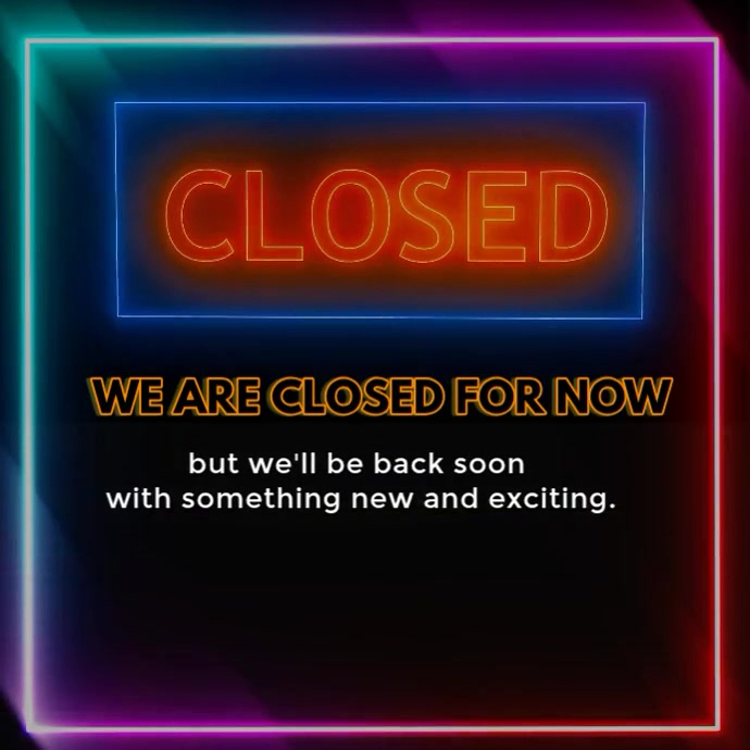 Plantilla de Temporarily closed sign neon PosterMyWall