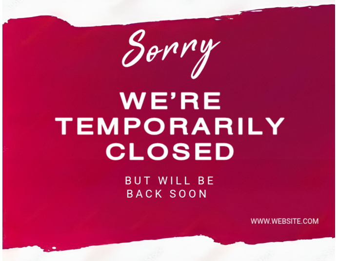 Plantilla de Temporarily Closed Sign Template – Bold Modern Notice ...