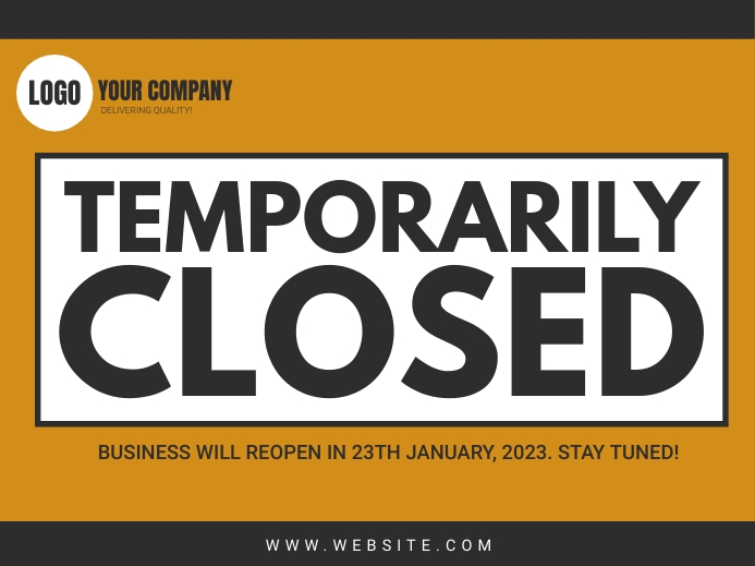 Currently Closed Sign Temporarily closed yard sign template | PosterMyWall