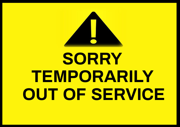 temporarily out of service A3 template