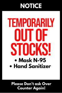 Temporarily Out Of Stocks Sign Poster Template Postermywall