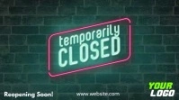 Temporary closed digital display store sign template
