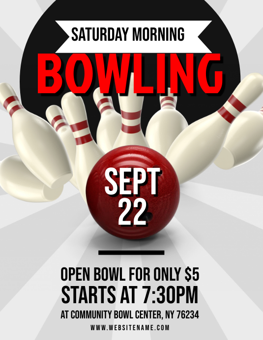Bowling Flyer Template PosterMyWall