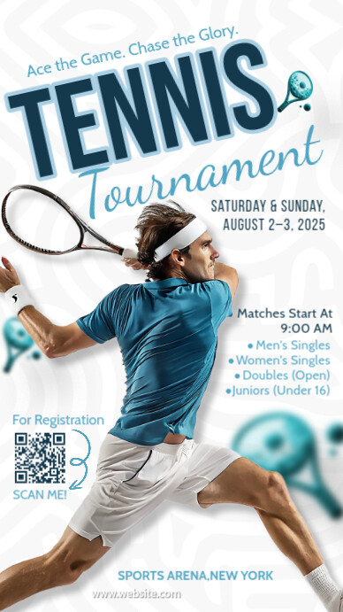 tennis week, tennis tournament, sports,event Instagram Story template