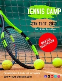 TENNIS ANIMATION POSTER TEMPLATE Folheto (US Letter)