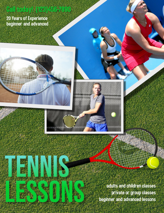 tennis camp or lessons Flyer template PosterMyWall