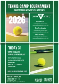 Tennis Camp Tournament Flyer A3 template