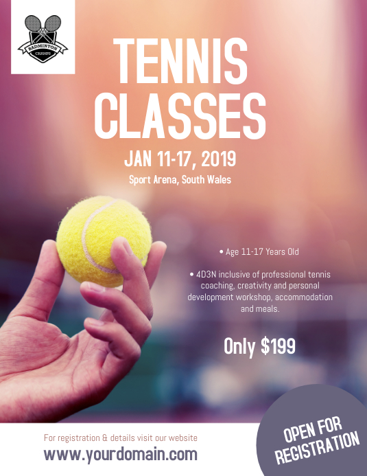Tennis Camp Flyer Template Free
