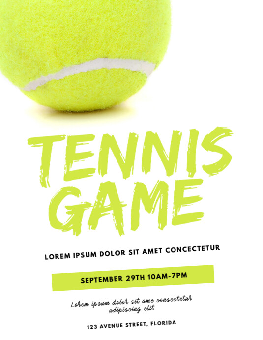 Tennis Game Flyer Template PosterMyWall