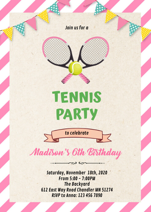 Modele Invitation Sur Le Theme Des Filles De Tennis Postermywall Modele Invitation Sur Le Theme Des Filles De Tennis Postermywall