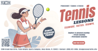 Tennis Lessons Banner Facebook Shared Image template