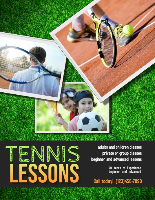 Tennis Lessons Camp Flyer template PosterMyWall