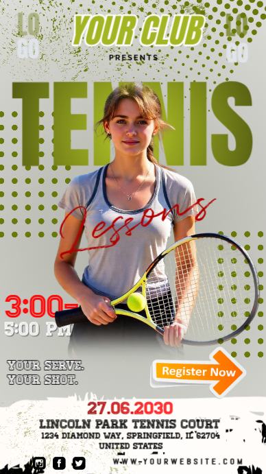 tennis lessons Template | PosterMyWall