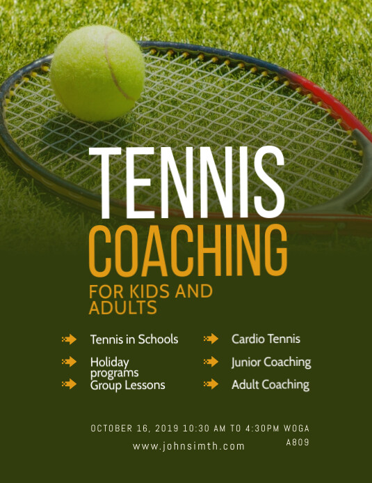 Plantilla de Tennis Lessons Flyer PosterMyWall